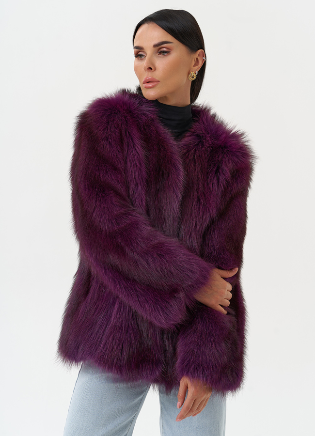 фото Женская куртка из меха канадского енота модель № 31085