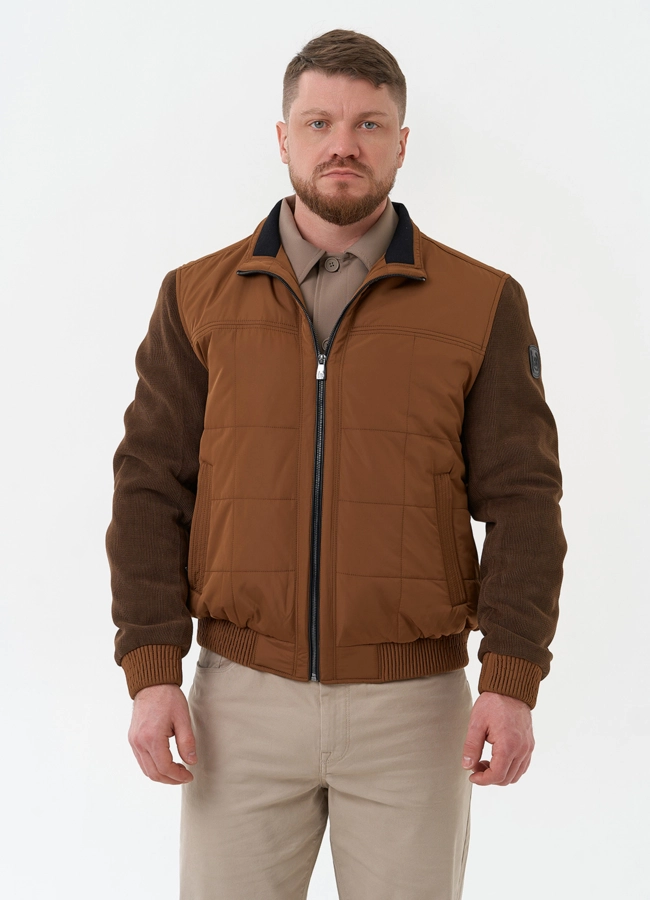 Мужская куртка бомбер коричневого цвета модель № 30271 универмаг малина