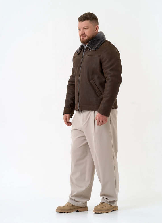 Мужская натуральная дубленка фото