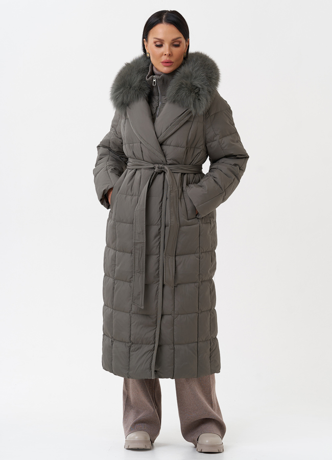 Женский пуховик с английским воротником модель № 28868 в кредит