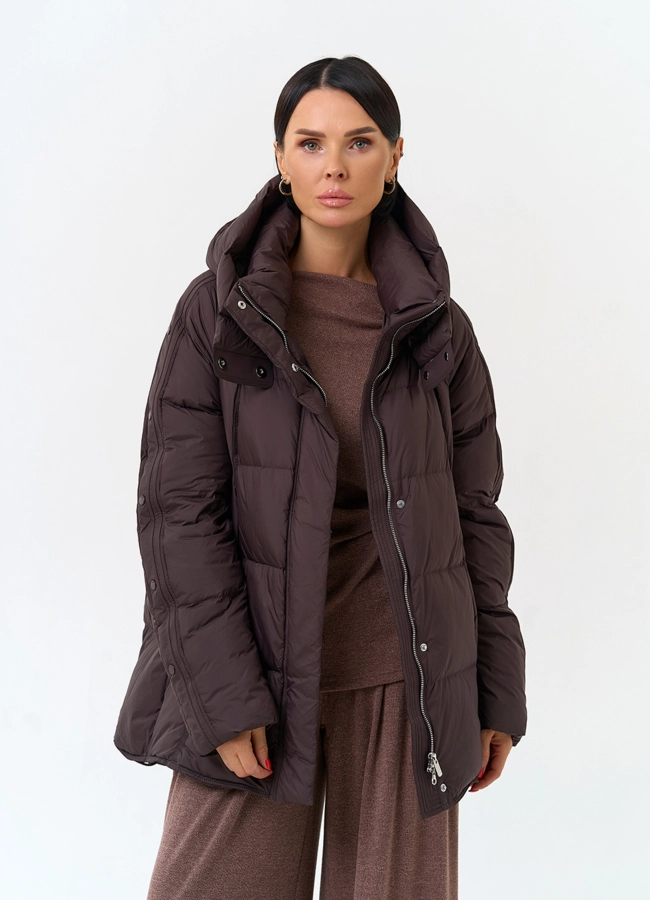 Женский пуховик с капюшоном модель № 34028 универмаг малина фото