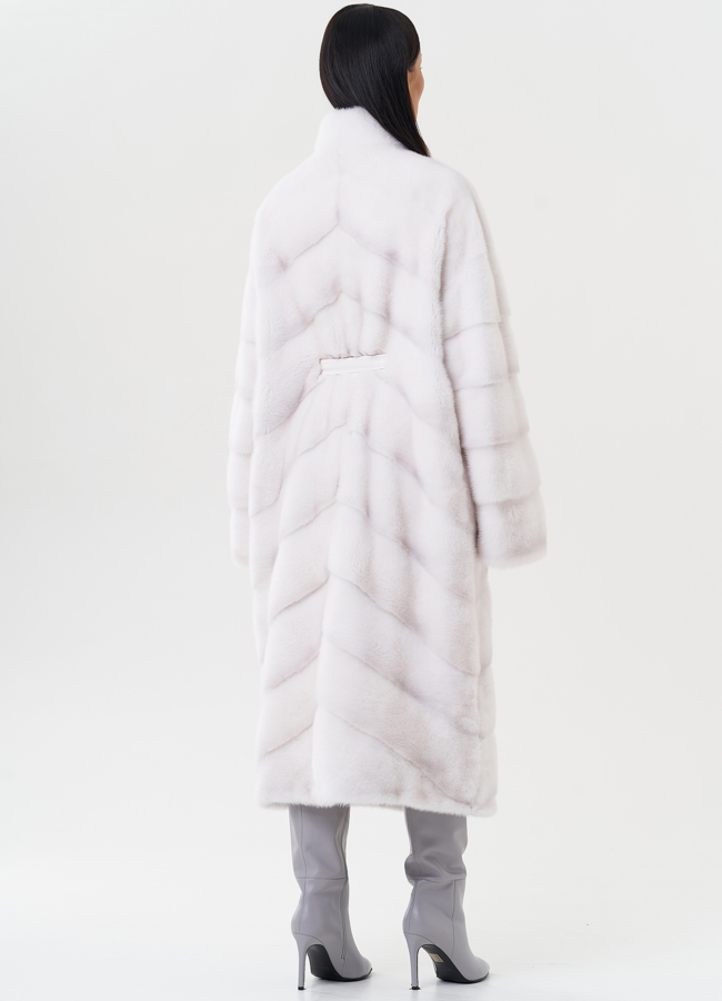 Шуба из меха норки с воротником шаль модель № 29527 универмаг малина