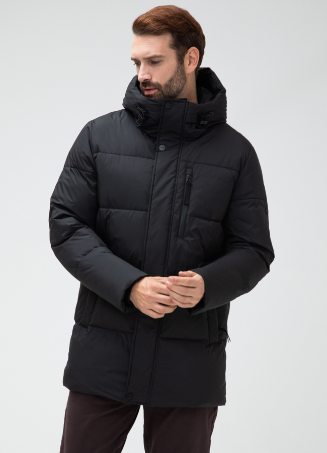 фото Мужской пуховик с капюшоном  модель № 28871