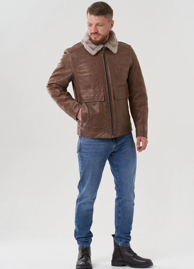 Куртка мужская из натуральной кожи  модель № 82310 универмаг малина