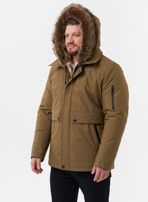 Парка мужская на мехе из волка