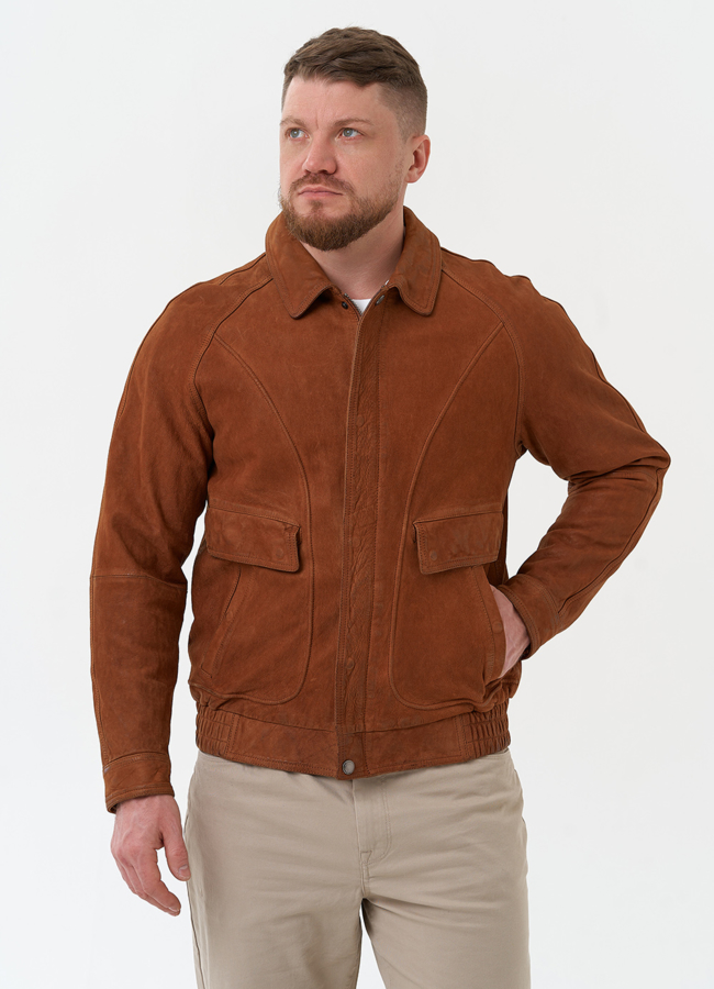 Мужская куртка из натуральной кожи  модель № 30063 универмаг малина