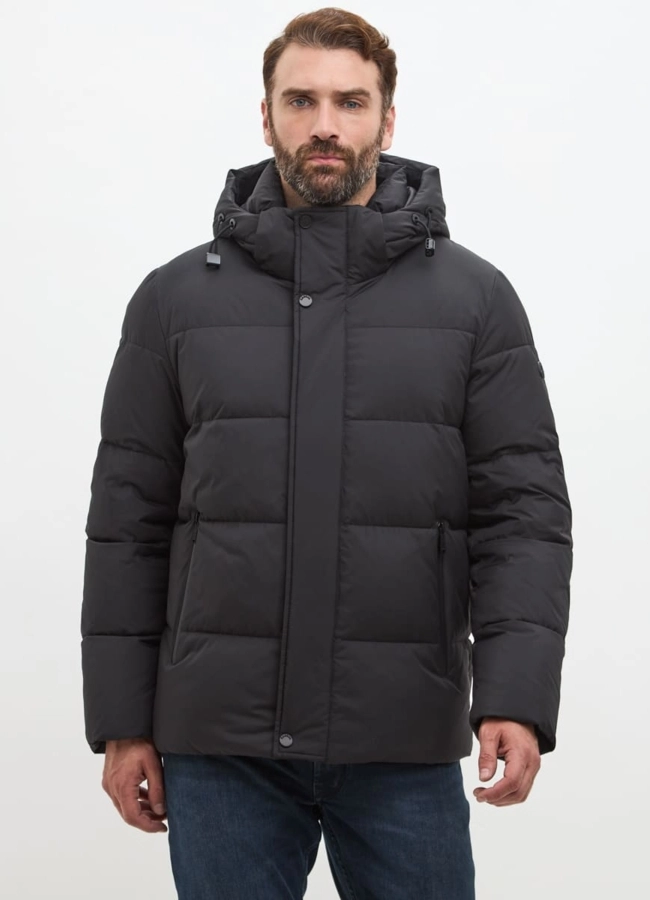 Мужской черный пуховик больших размеров модель № 30233 в кредит