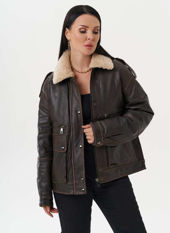 Кожаная куртка-пилот 