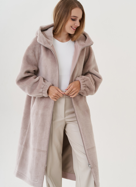 Пальто женское с капюшоном 
