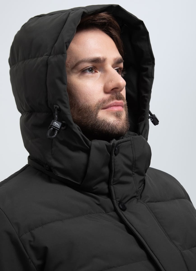 Мужской пуховик с капюшоном  модель № 32036 универмаг малина