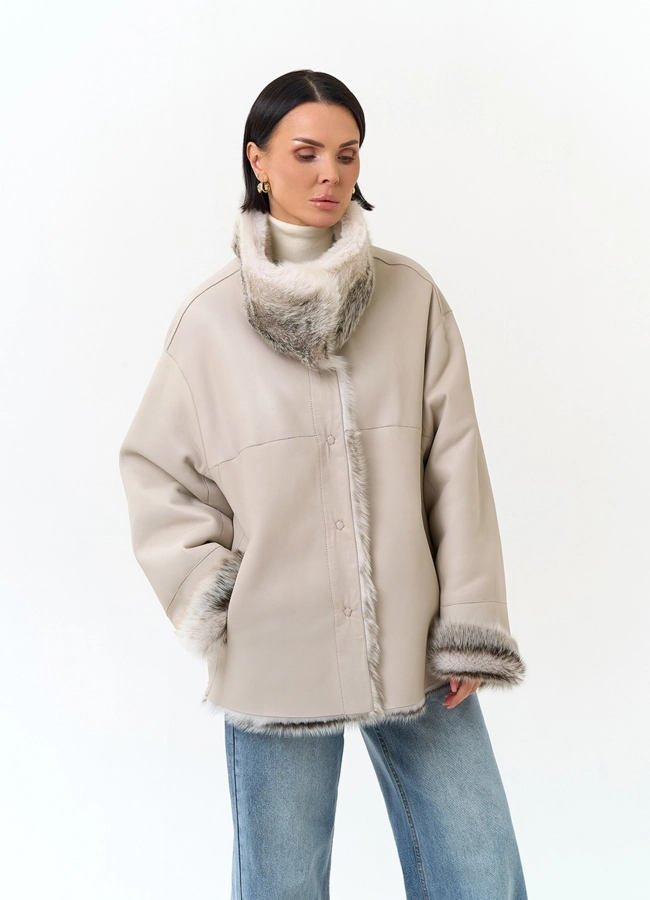 Дубленка двухсторонняя с поясом модель № 34425 универмаг малина фото
