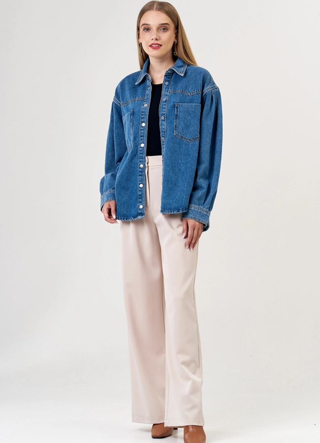 Куртка джинсовая синего цвета модель № 21179 универмаг малина