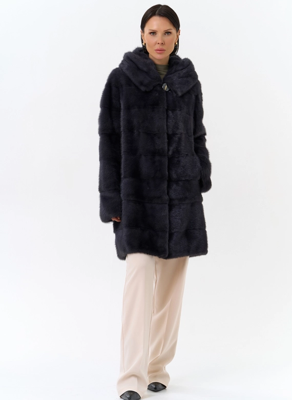 Норковая шуба трансформер с капюшоном