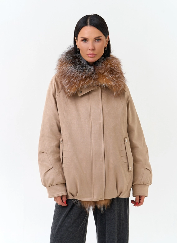 Женская куртка из эко замши фото