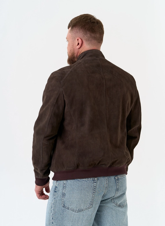 Мужская куртка бомбер из натуральной замши