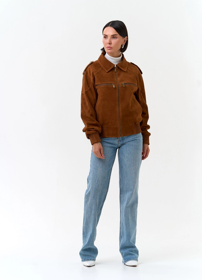 Женская куртка из замши модель № 34104 в рассрочку